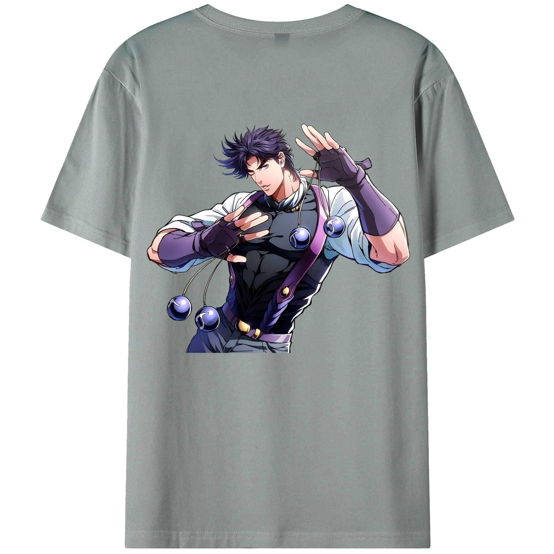 （画像用） ジョジョの奇妙な冒険 JoJo's Bizarre Adventure 綿100％ メンズ半袖Tシャツ（バックプリント） 通気性